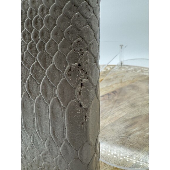 Dooney & Bourke Croc Embossed Leather Zip Wallet Beige Gray PythoN Zip Clutch - Picture 10 of 11